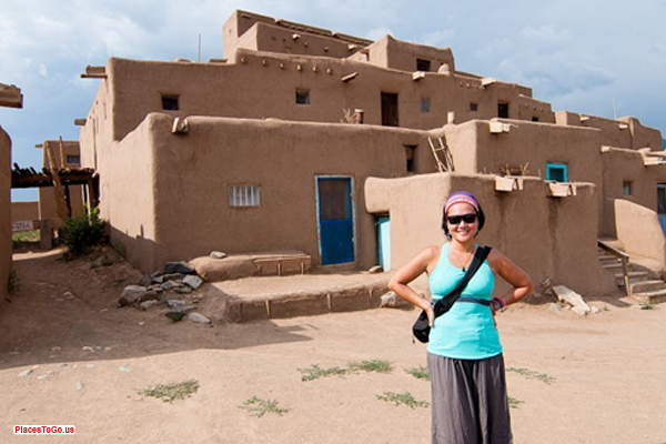 Traditional adobe homes in the Southwest featuring Pueblo-style architecture.