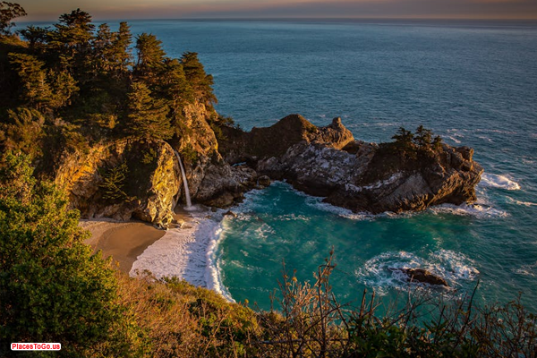 McWay Falls at Big Sur on Pacific Coast Highway road trip scenic stops