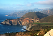 RV cruising Big Sur during golden hour on one of the coastal drives with the best sunset views