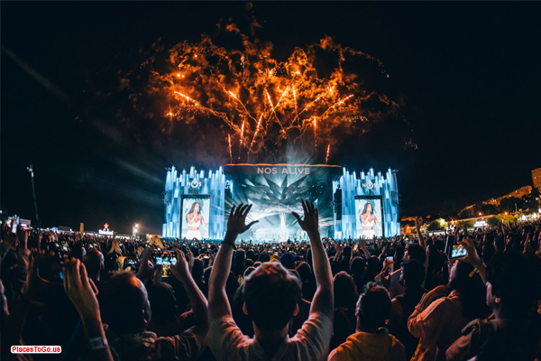 Nighttime festival during a road trip across the U.S.